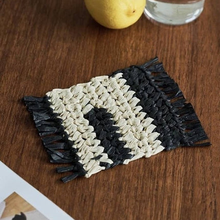 Handmade Retro Nordic Woven Reed Placemat Set of 4 Pcs for Elegant