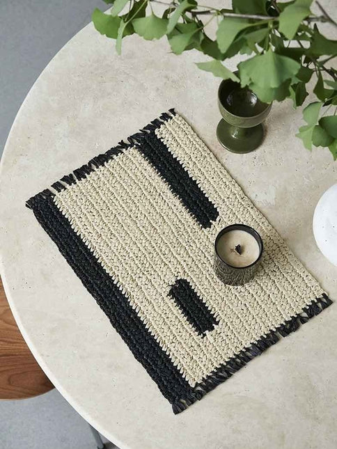 Handmade Retro Nordic Woven Reed Placemat Set of 4 Pcs for Elegant