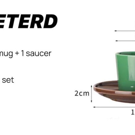 Handmade Skittles Coffee Mug With Saucer - Cute Dopamine Espresso Cup