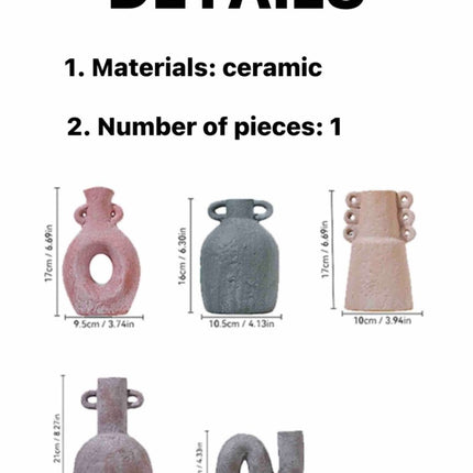 Handmade Wabi Sabi Abstract Pottery Vase, Crude Rustic Decorative