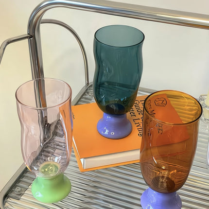 Handmade Wavy Beer Glasses - Retro Whimsical Eclectic Beer Mug