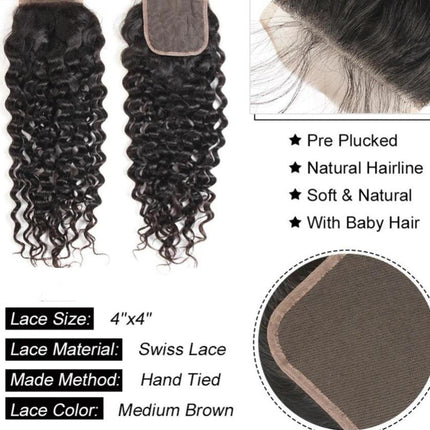 Beumax Double Drawn 12A Grade Deep Wave BUNDLES with CLOSURES &