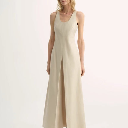 High Density Modal Mulberry Silk Insert U-neck Vest Dress"Simple Love"