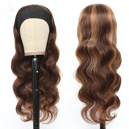 Piano Highlight Headband Body Wave Glueless Human Hair Wigs Virgin Hai