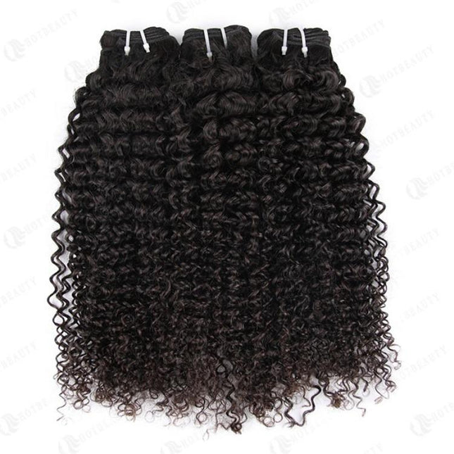 Beumax Double Drawn 12A Grade Kinky CurlY BUNDLES with CLOSURES &