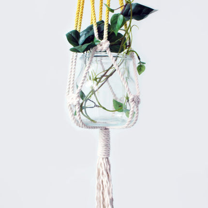 Macrame Plant Hanger, Hand Dyed, Hanging Planter