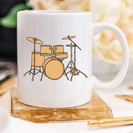 Drummer Coffee Mug - Drummer Mug Gift - 11oz
