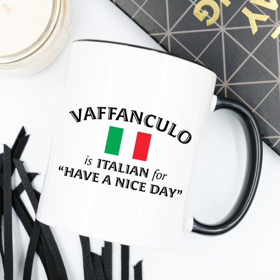 Italian Coffee Mug, Vaffanculo Is Italian For