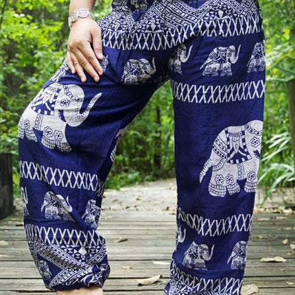 Blue ELEPHANT Pants Women Boho Pants Hippie Pants Yoga