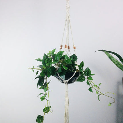 Macrame plant hanger, hanging planter, copper