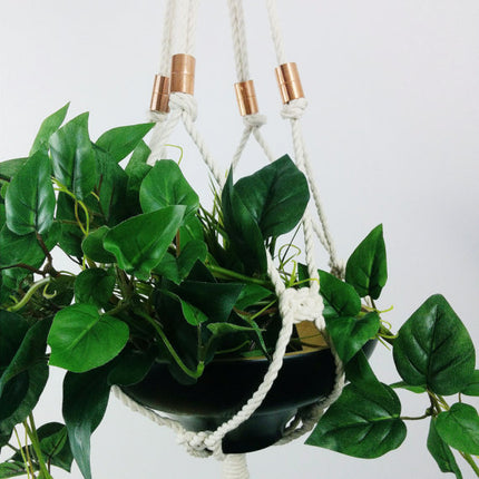 Macrame plant hanger, hanging planter, copper