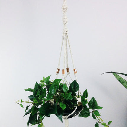 Macrame plant hanger, hanging planter, copper