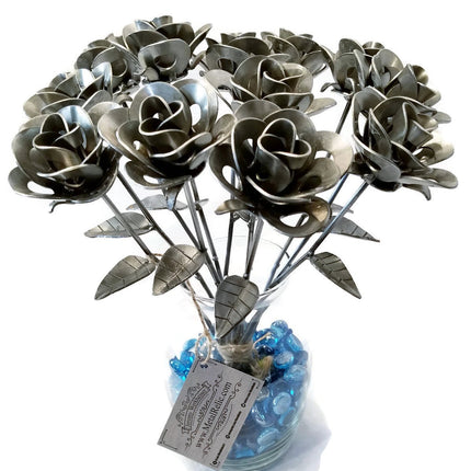 Dozen Metal Roses, Recycled Metal Roses, Steampunk Roses, 12 Immortal
