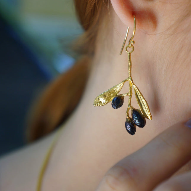 Sterling Silver Olive Earrings – Handmade Silver Jewelry With Olive