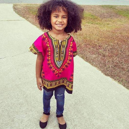 Kids Dashiki Pink Shirt, Casual Dashiki shirt