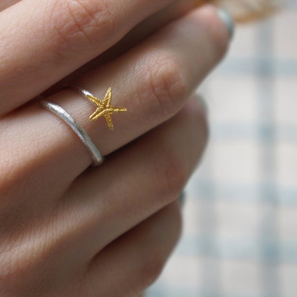 Starfish Silver Ring – Adjustable Sterling Silver Ring With Five