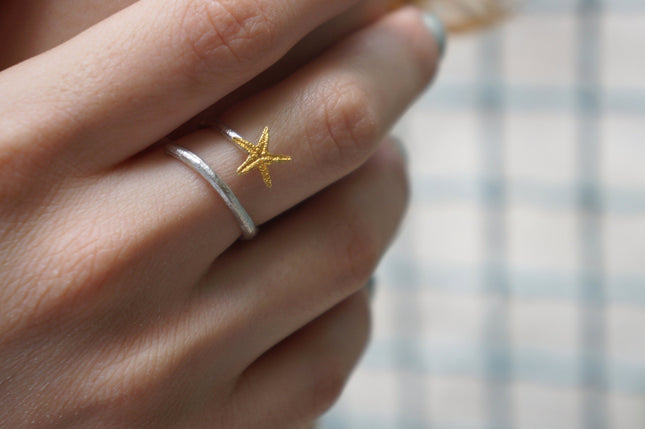 Starfish Silver Ring – Adjustable Sterling Silver Ring With Five