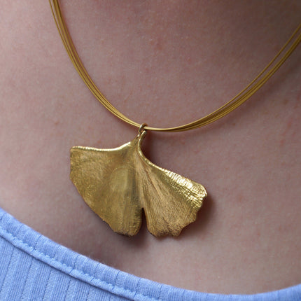 Ginkgo Biloba Necklace – Gold Dipped Real Leaf Pendant | Nature