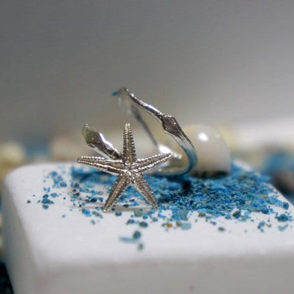 Adjustable Starfish Ring – Sterling Silver Beach Wedding Accessories