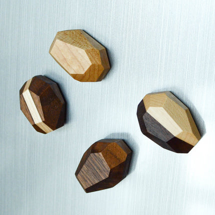 Geometric Wooden Magnets (Set of 4)