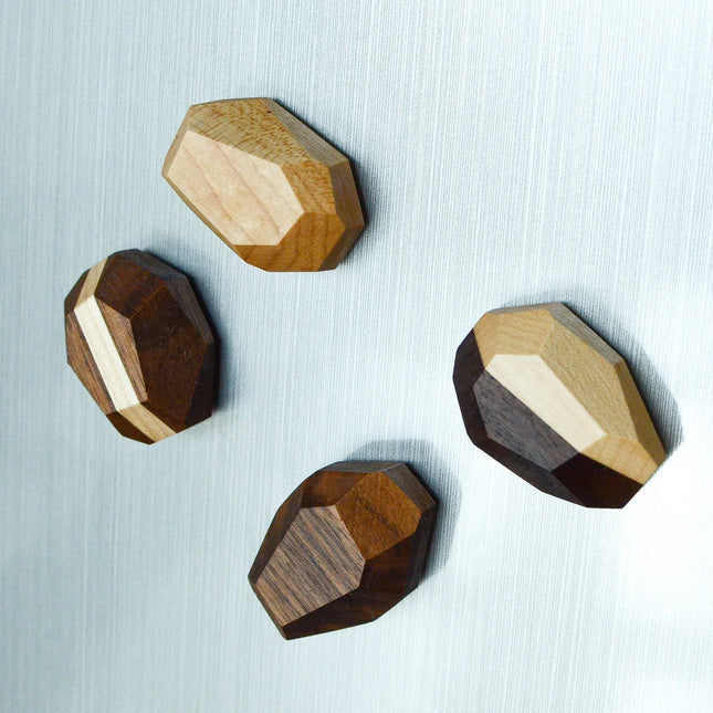 Geometric Wooden Magnets (Set of 4)