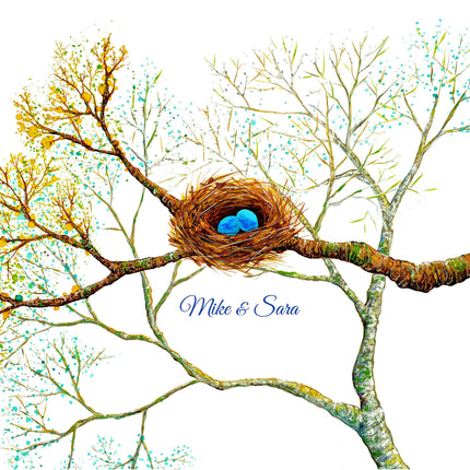 Bird Nest 11" x 14" Personalized Print