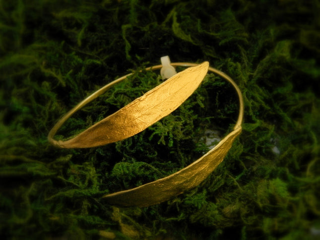 Olive Leaf Bracelet – Adjustable Sterling Silver Cuff | Botanical