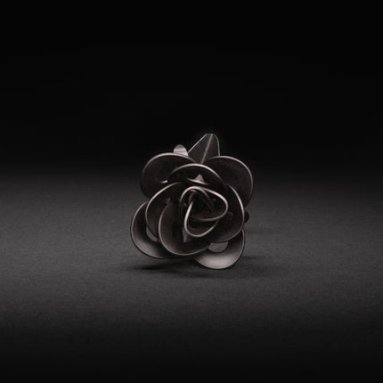 Matte Black Immortal Rose, Recycled Metal Rose, Steel Rose Sculpture,