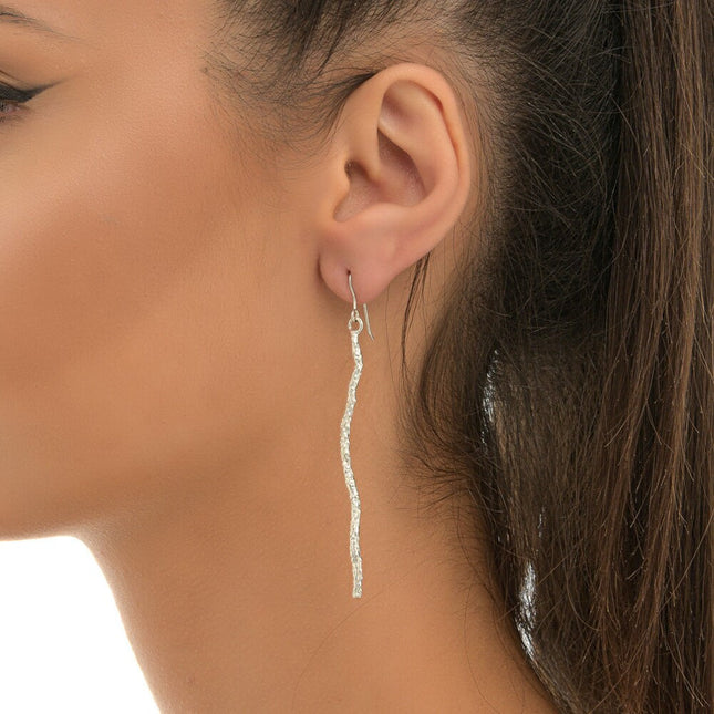 Silver Twig Earrings – Handmade Sterling Silver Statement Branch