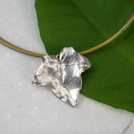 Ivy Leaf Necklace – Sterling Silver Pendant | Pressed Flower, Eco