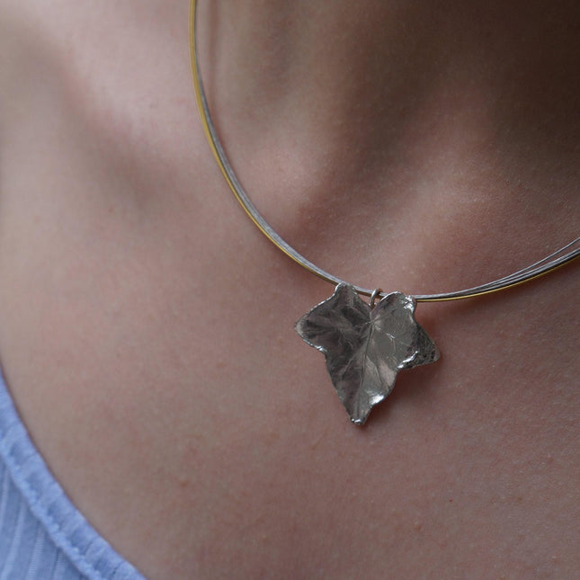 Ivy Leaf Necklace – Sterling Silver Pendant | Pressed Flower, Eco
