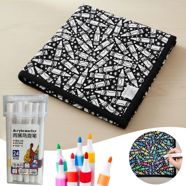 Color-Your-Own Fuzzy Velvet Blanket