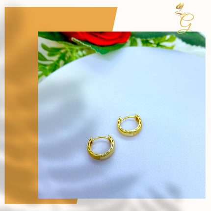 18K Real Gold Huggie  Earrings