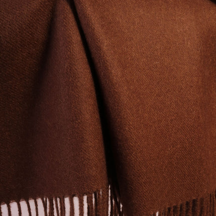 Alpaca wool dark brown plaid