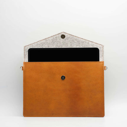 Leather Bag for MacBook with Adjustable Strap