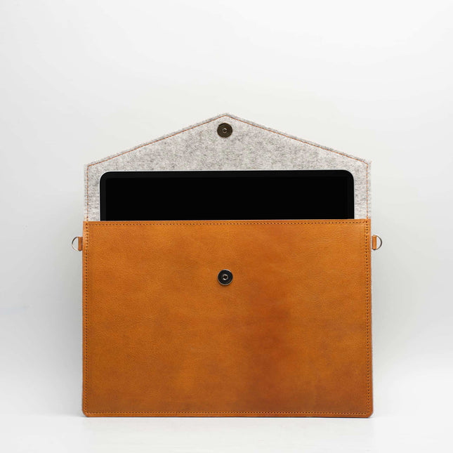 Leather Bag for MacBook with Adjustable Strap