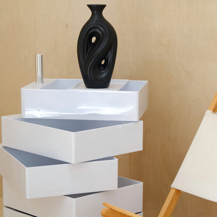 Handmade Contemporary Abstract Ceramic Black Flower Vase - Decorative