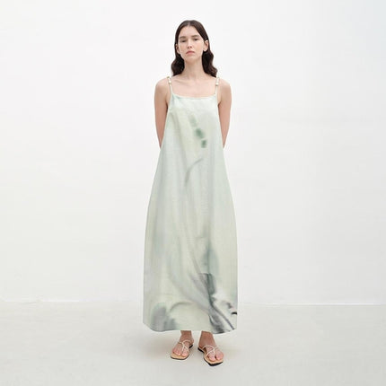 "Island Walk" Cotton Beaded Sling Dress
