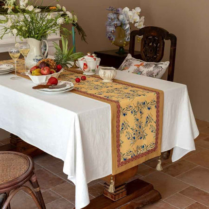 Italian Floral Decorative Table Runner for Elegant Table Setting