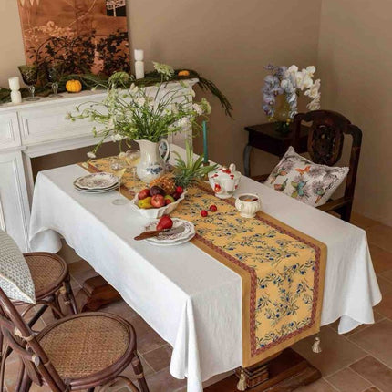 Italian Floral Decorative Table Runner for Elegant Table Setting
