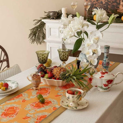 Italian Style Decorative Table Runner for Elegant Fall Table Setting