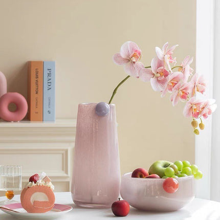 Jelly Bean Cylinder Vase - Whimsical Dopamine Centerpiece Vase for