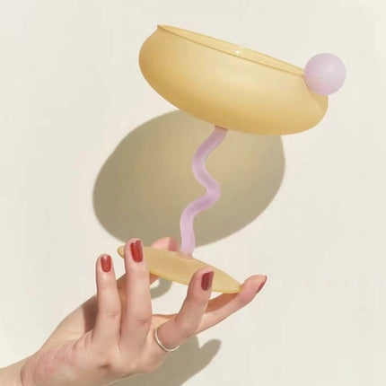 Jelly Bean Wine Glass Set - Whimsical Eclectic Dopamine Cocktail Coupe