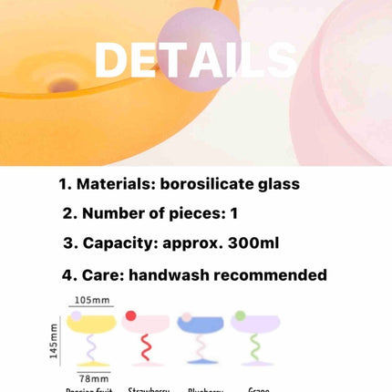 Jelly Bean Wine Glass Set - Whimsical Eclectic Dopamine Cocktail Coupe