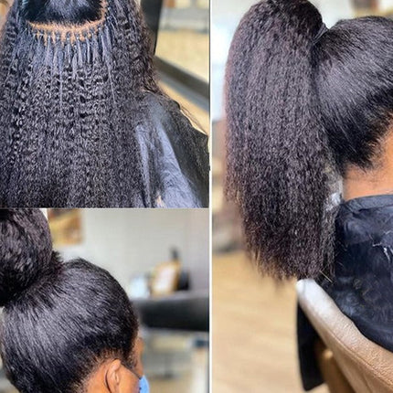 Kinky Straight I Tip Microlinks Braiding Human Hair Extensions 100% Vi