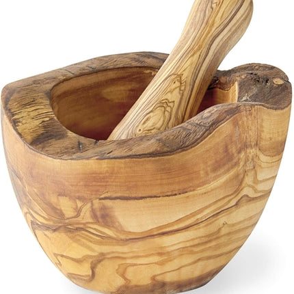 Olive Wood Rustic Mortar and Pestle