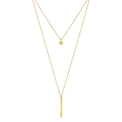 Layered Bar Bullet Necklace