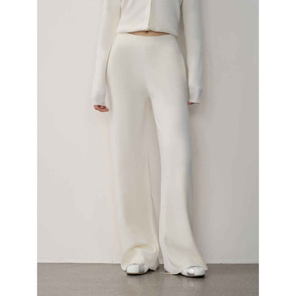 "Lazy urban" Yangtze Merino wool polo-neck cardigan straight-leg