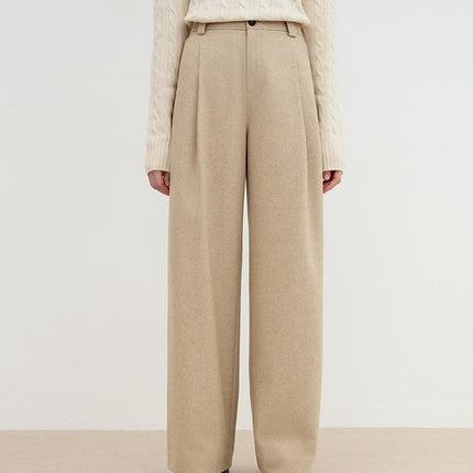 "Leisure Moments" classic low-waisted loose casual straight pants