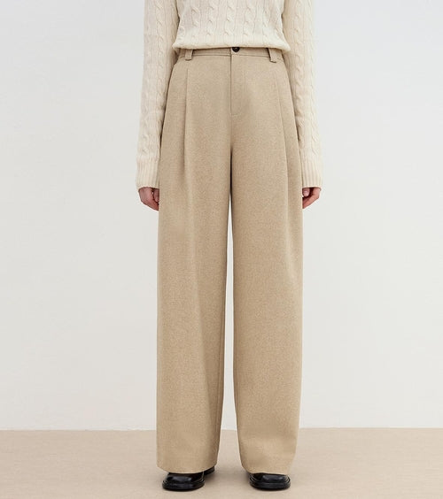 "Leisure Moments" classic low-waisted loose casual straight pants